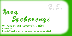 nora szeberenyi business card