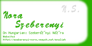 nora szeberenyi business card